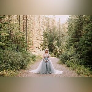 Gorgeous Smoke Grey Ballroom Full Tulle Skirt Maxi Size Small​​
